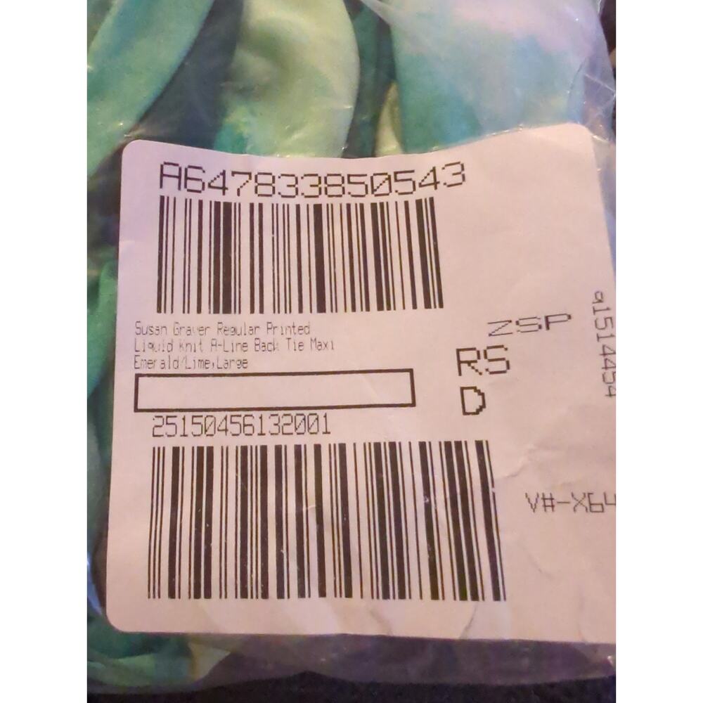 Susan Graver Regular Printed Liquid Knit A-Line Back Tie Maxi Dress Size Large - Picture 4 of 4